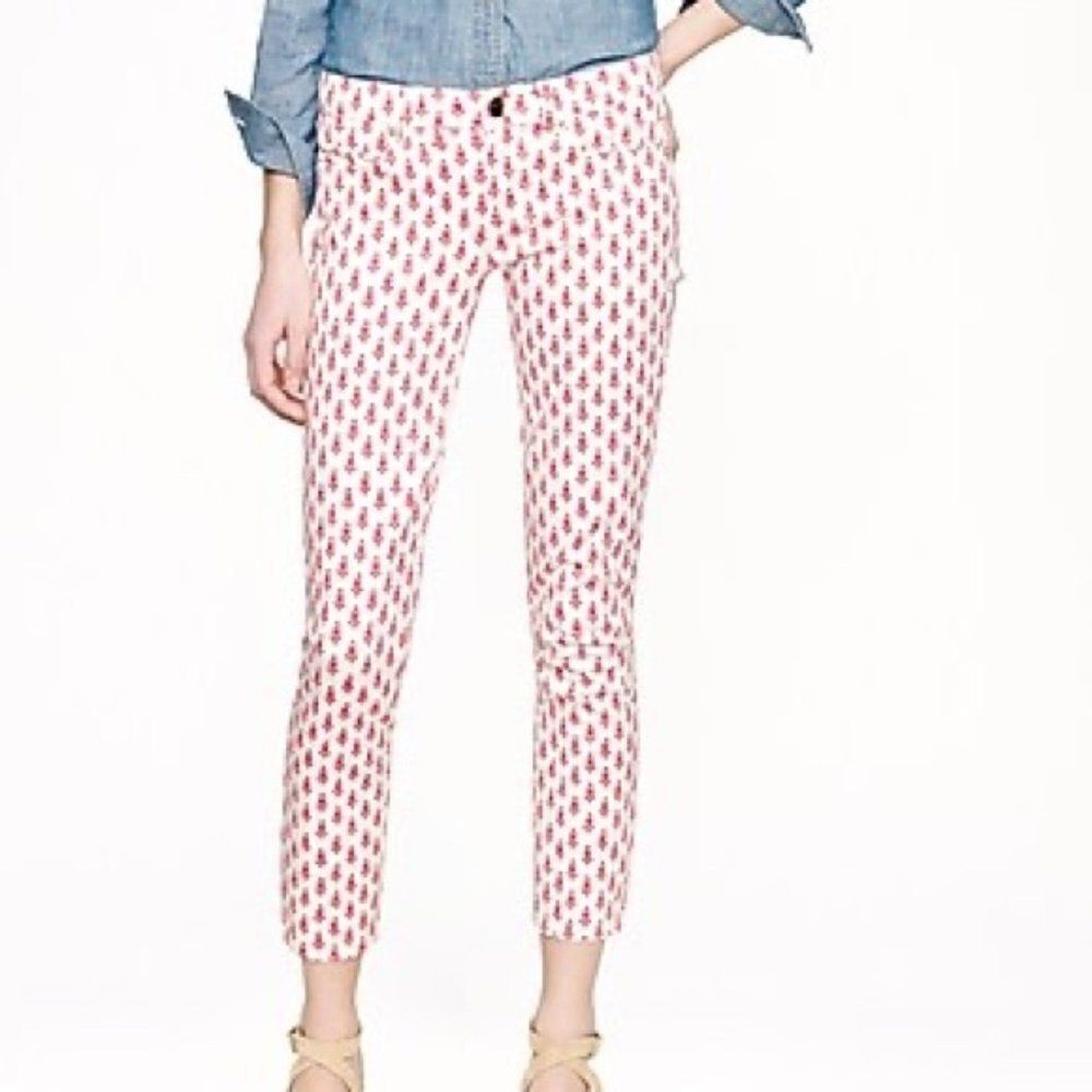 J.Crew Matchstick Cropped Jeans‎ Thistle Print NWOT, Size 26